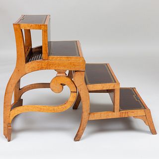 Regency Maple and Caned Metamorphic Armchair