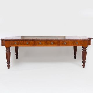 Large Victorian Carved Mahogany Double-Sided Partner's Desk