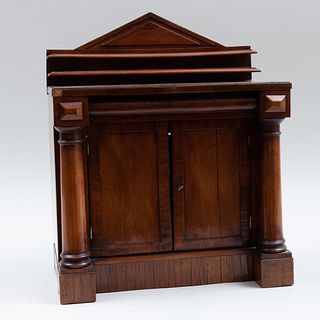 Miniature Regency Yewood Cabinet