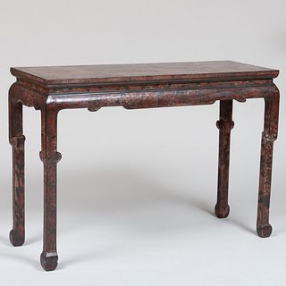 Chinese Red and Black Lacquer Altar Table