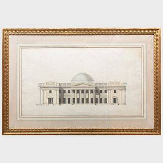 Benjamin Wyatt (1775-1850): Geometrical Elevation of the Principle Garden Front of a House Designed for his Grace the Duke of Wellington