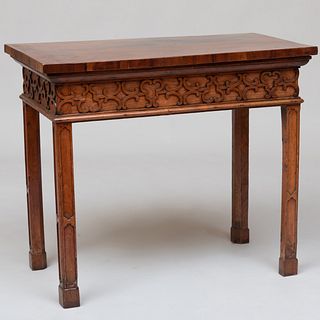 George III Carved Elm and Mahogany Table