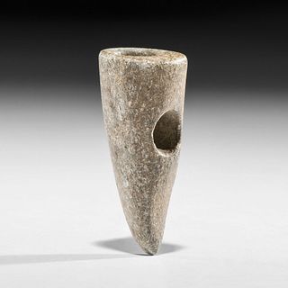 A Steatite Claw Effigy Pipe, Length 2-5/8 in.