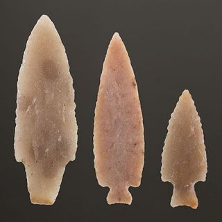 A Group of Adena Quartzite Points, Longest 4-1/2 in.