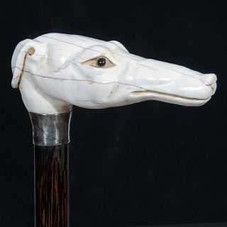 Walrus Ivory Greyhound Cane