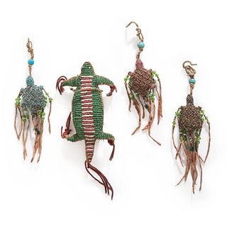 Sioux Beaded Turtle Cradle Drops and Umbilical Amulet, From the Collection of Robert P. Jerich, Illinois