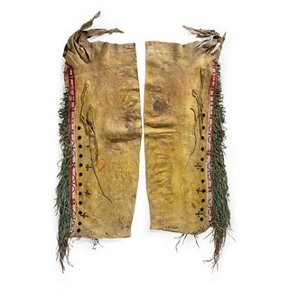 Central Plains Beaded Hide Leggings, From the Collection of Nick and Donna Norman, Colorado