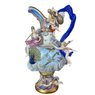 A MEISSEN 'ELEMENTS' EWER EMBLEMATIC OF AIR