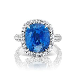 12.57ct Sapphire And 1.68ct Diamond Ring