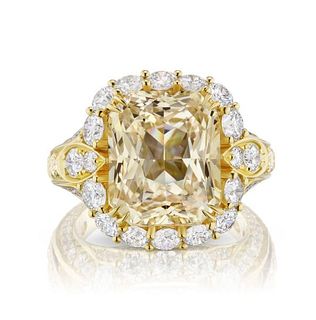 11.98ct Yellow Sapphire And 3.74ct Diamond Ring