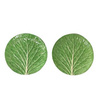 (2) Two Dodie Thayer signed lettuce plates