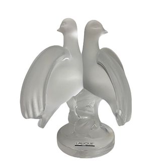 Lalique Double Dove Crystal Sculpture