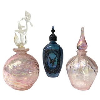 (3) Three French Art Glass Bottles