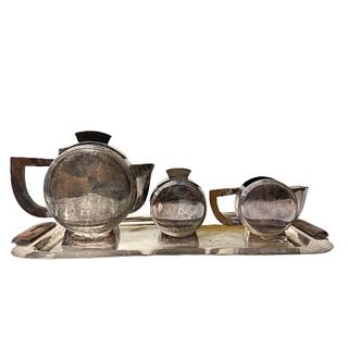 Art Deco Style Silver Plate Tea Set