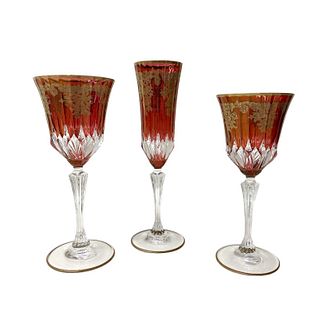 (3) Three Bohemian Glass