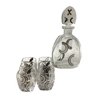 Art Deco Style Decanter And Shot Glasses