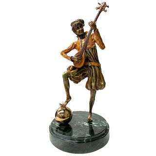 Bronze Musical Jester Figurine Sculpture