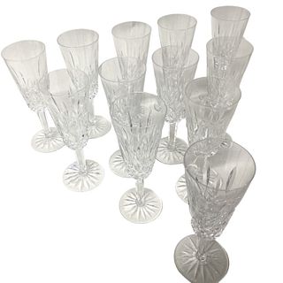 (12) Waterford Crystal Champagne Flutes