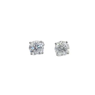 Ladies Diamond Stud Earrings 3.02TCW