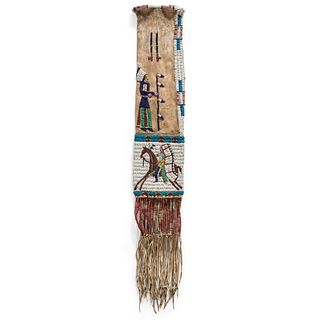 Sioux Elk Dreamer Society Beaded Hide Tobacco Bag, From the Collection of Robert Jerich, Illinois