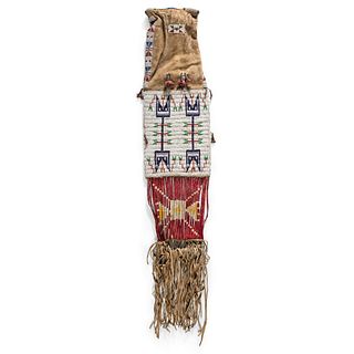 Sioux Beaded Hide Tobacco Bag, From the Stanley B. Slocum Collection, Minnesota