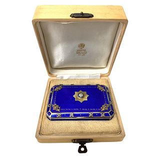 Russian Empire Silver Diamond Cigarette Case