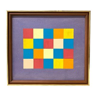 Attributed Johannes Itten Oil on Board Abstract Composition 