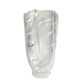 Lalique Swirl Frosted Crystal Vase