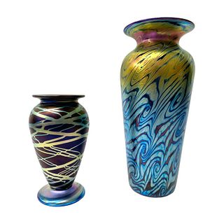Collection of two 20th Century Art Glass Vases