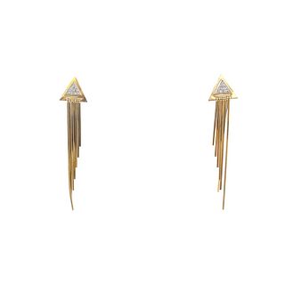 Pair of Modern Design Diamond Earrings
