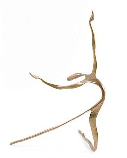 Yves Lohe Modernist Figural Bronze, "Dancer"