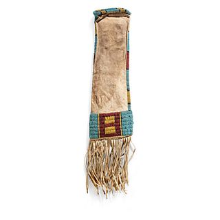 Northern Plains Beaded Hide Tobacco Bag, From the Collection of Nick and Donna Norman, Colorado