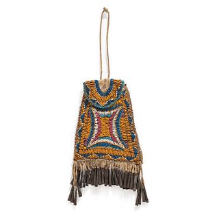 Central Plains Beaded Hide Bag, with Iktomi