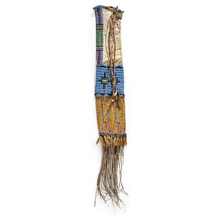 Sioux Beaded Hide Tobacco Bag, From the Collection of Robert Jerich, Illinois