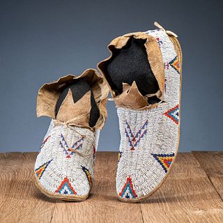 Southern Cheyenne Beaded Hide Moccasins, From the Stanley B. Slocum Collection, Minnesota
