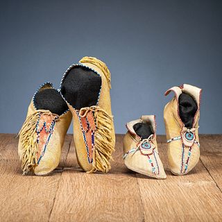 Southern Plains Child's Beaded Hide Moccasins