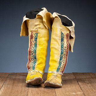 Comanche Beaded Hide Boot Moccasins