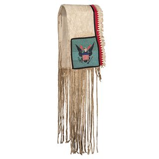 Plateau Beaded Hide Saddle Bags, with Eagle, From the Stanley B. Slocum Collection, Minnesota