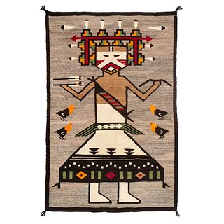 Navajo Pictorial Weaving / Rug, Polik Mana