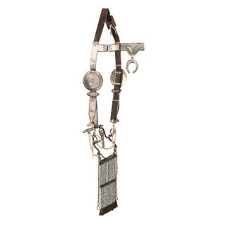 Navajo Silver Headstall, with Spanish Ring Bit