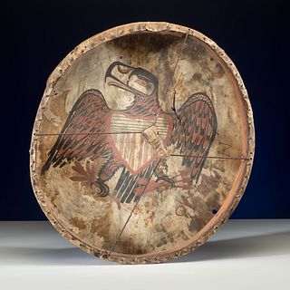 Haida Painted Drum, with American Eagle