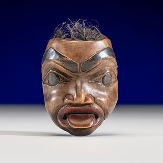 Haida Carved Wood Maskette