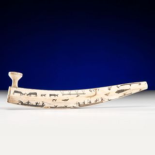 Alaskan Eskimo Carved Walrus Ivory Pipe