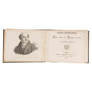 Bullock, W. Atlas Historique pour Servir au Mexique en 1823. Paris,1824. 19 láminas y un mapa plegado de García Conde, 30.5 x 34.5 cm.