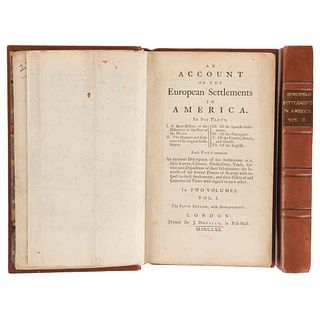 Burke, William - Burke, Edmund. An Account of the European Settlements in America in Six Parts. London,1770. Dos mapas plegados. Pzas:2