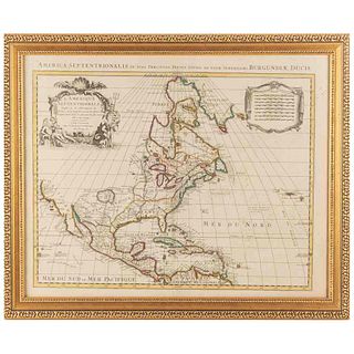 L'Isle, Guillaume de - Mortier, Pierre. L'Amerique Septentrionale... Amsterdam, 1730. Mapa grabado, 48.5 x 58.5 cm.