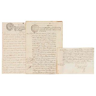 Carlos III/ Bucareli y Urzúa, Antonio/ Marqués de Ciria. Documentos del Marqués de Ciria. Piezas: 3. Uno con firma del Rey Carlos III.