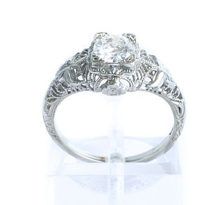 18K WG & Diamond Engagement Ring size 5 1/2