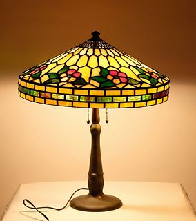 American Leaded Glass Table Lamp, Early 20th C.