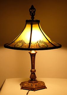 Aesthetic Style Table Lamp w/Reverse Painted Shade